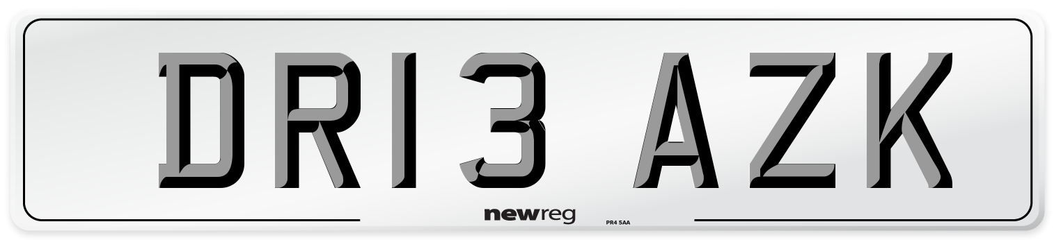 DR13 AZK Number Plate from New Reg